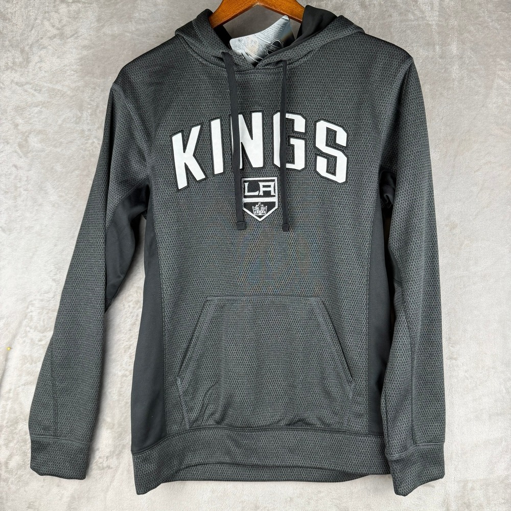 NHL Los Angeles Kings Hoodie Mens Small Charcoal Grey Performance Pullover NEW
